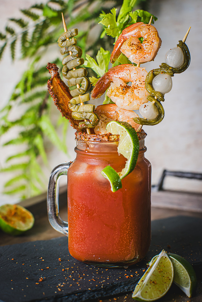 Eric's Nopales in a micalada alcoholic beverage, shot by ShootAnyAngle.com