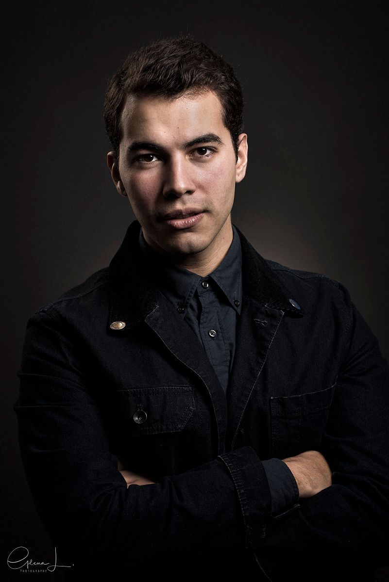 actor headshot with dramatic lighting