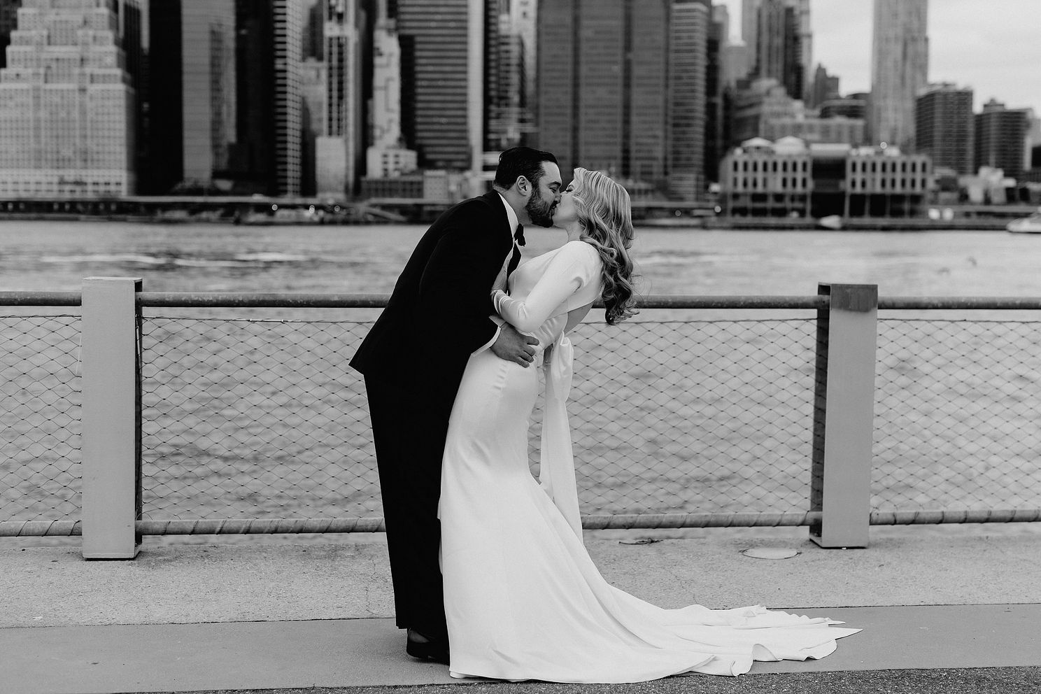 Brooklyn NY elopement Manhattan skyline view wedding