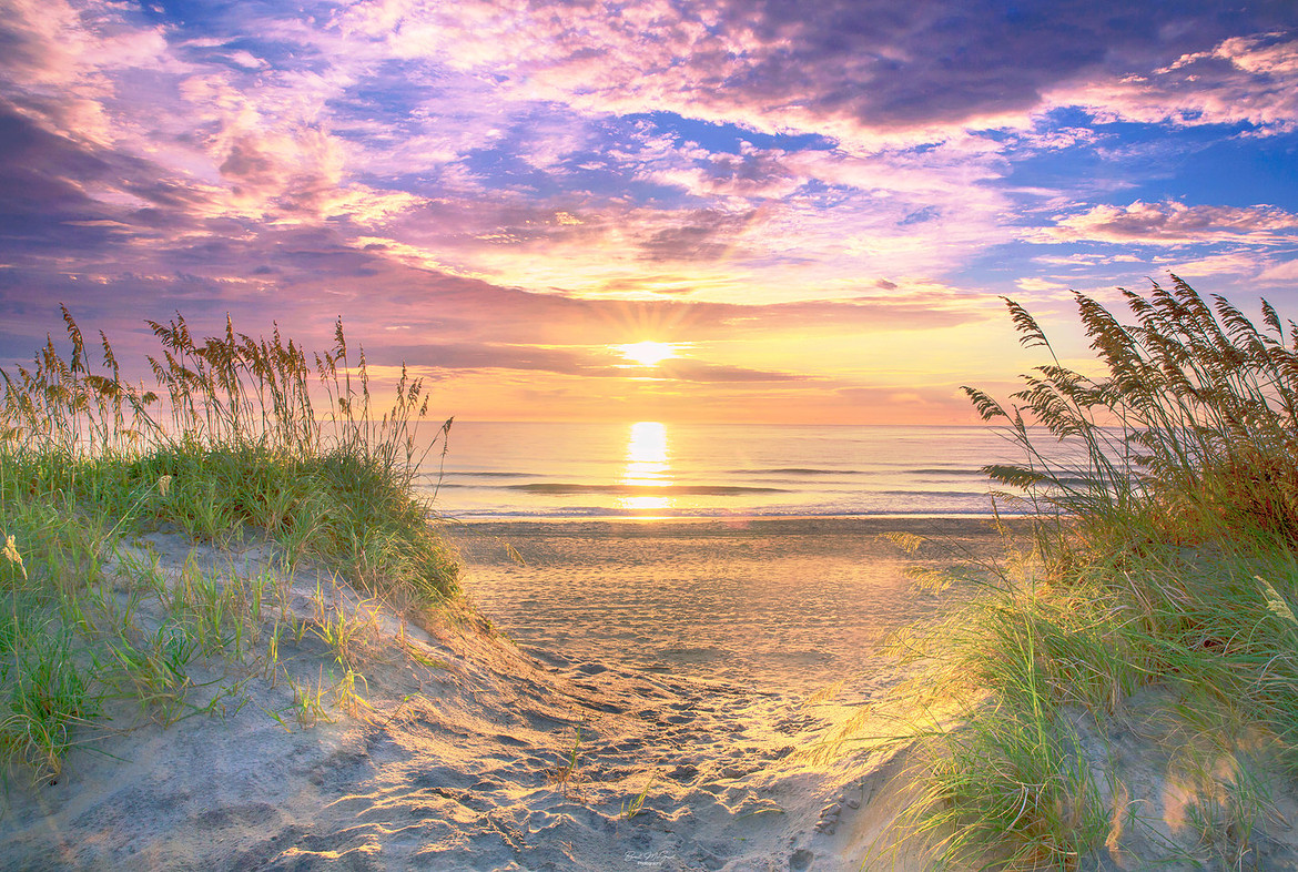 sand sunrise beach sunstar print landscape canvas