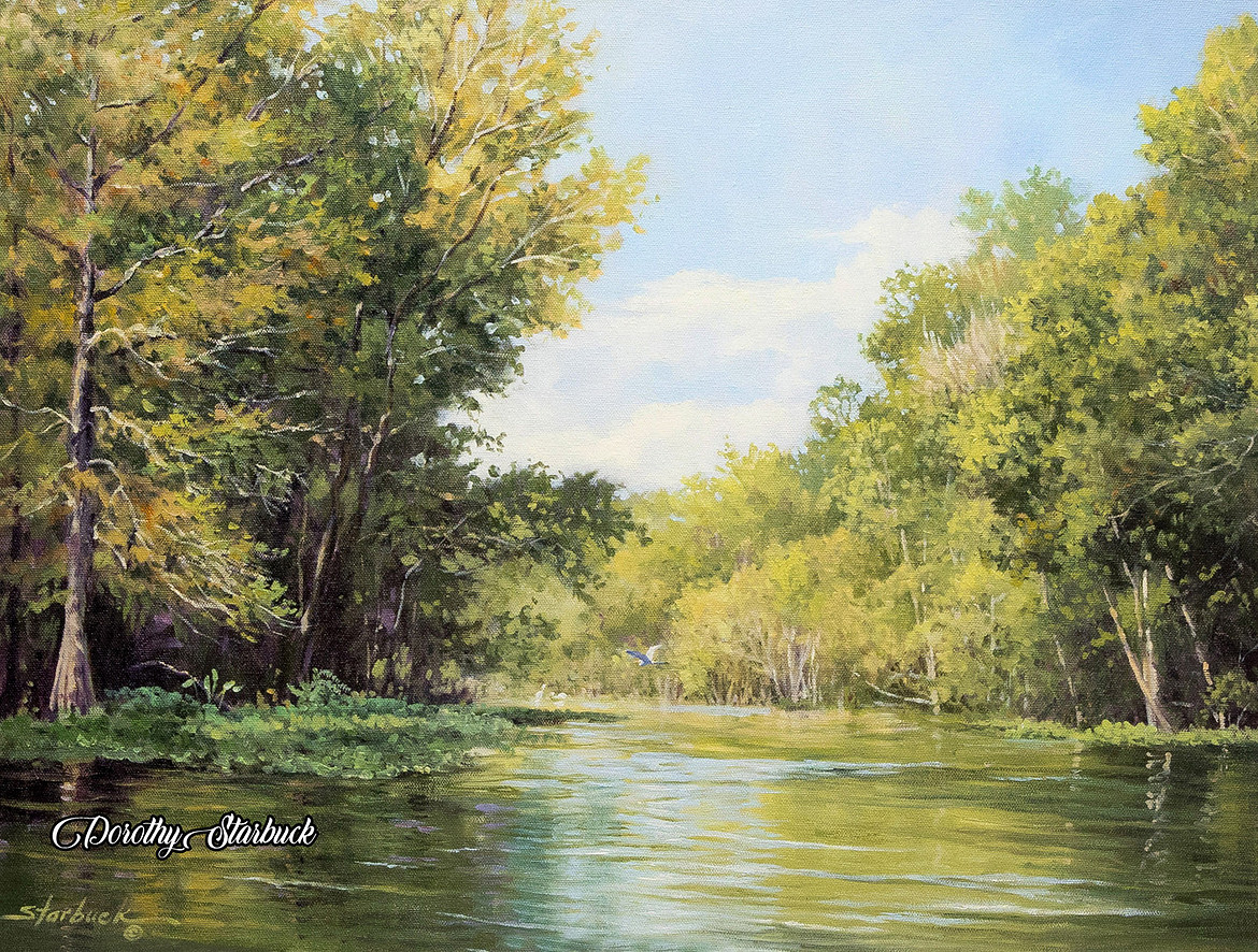 Santa Fee River III oil on canvas Framed Starbuck Dorothy