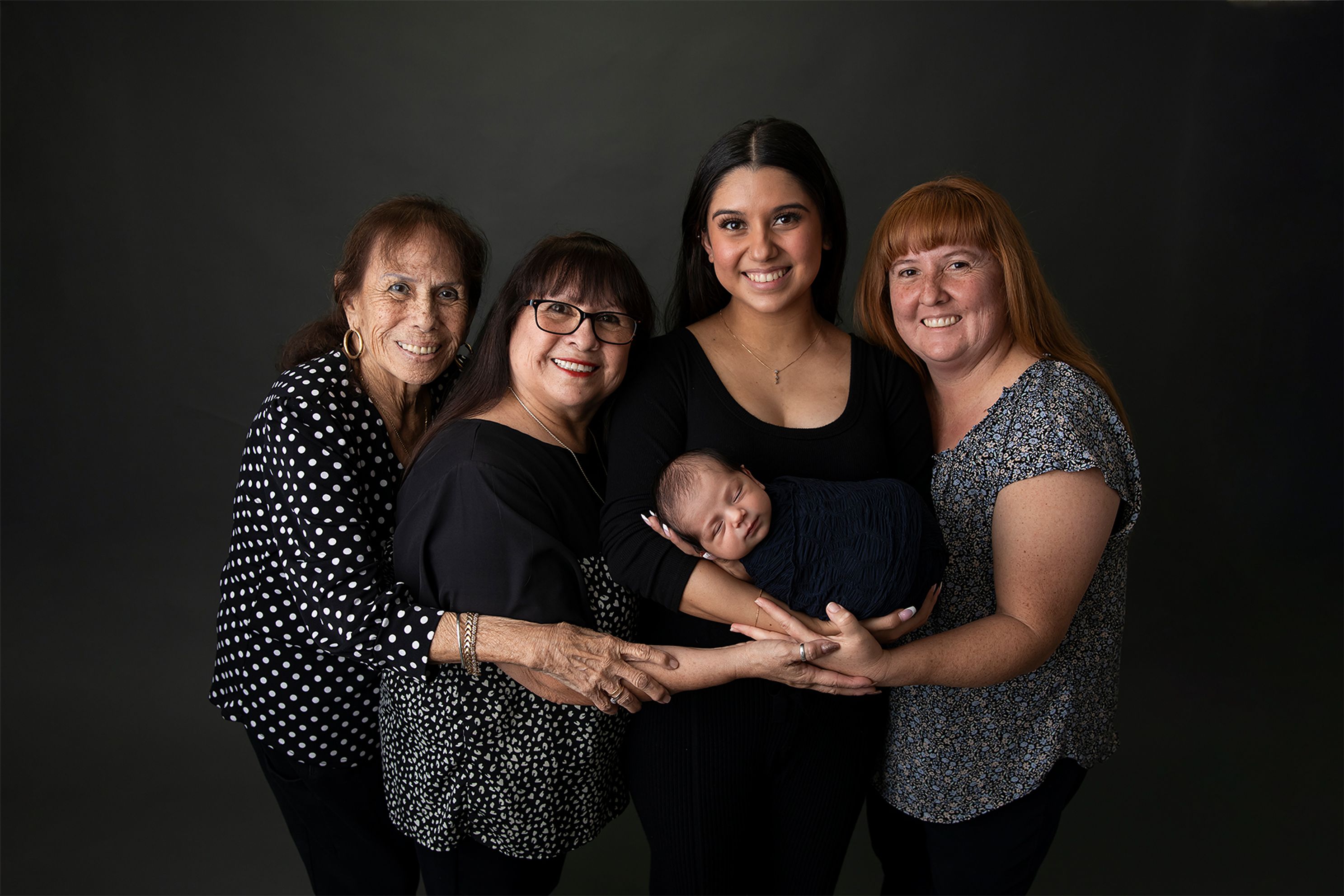 Five generations with newborn baby boy 10 days old. Accredited Photographer, newborn baby