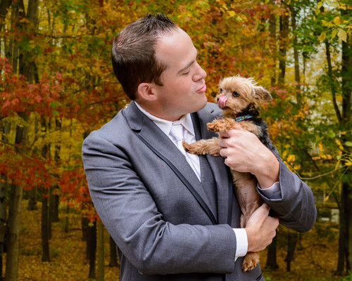 Pet photography of a man with his dog by Akron Ohio pet photographer Mara Robinson