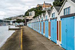 Wooden boatsheds in Wellington New Zealand