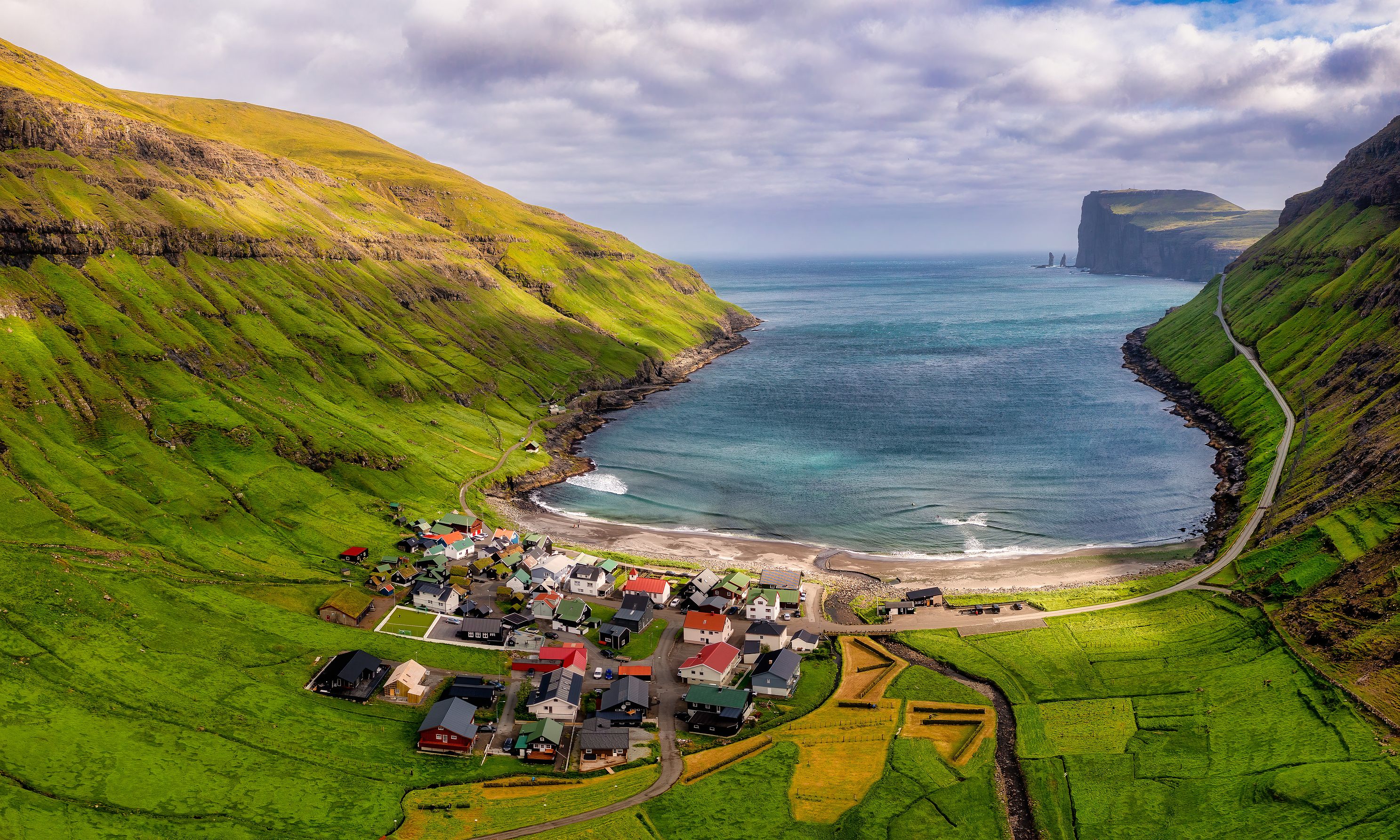 The village of Tjornuvik Faroe Islands