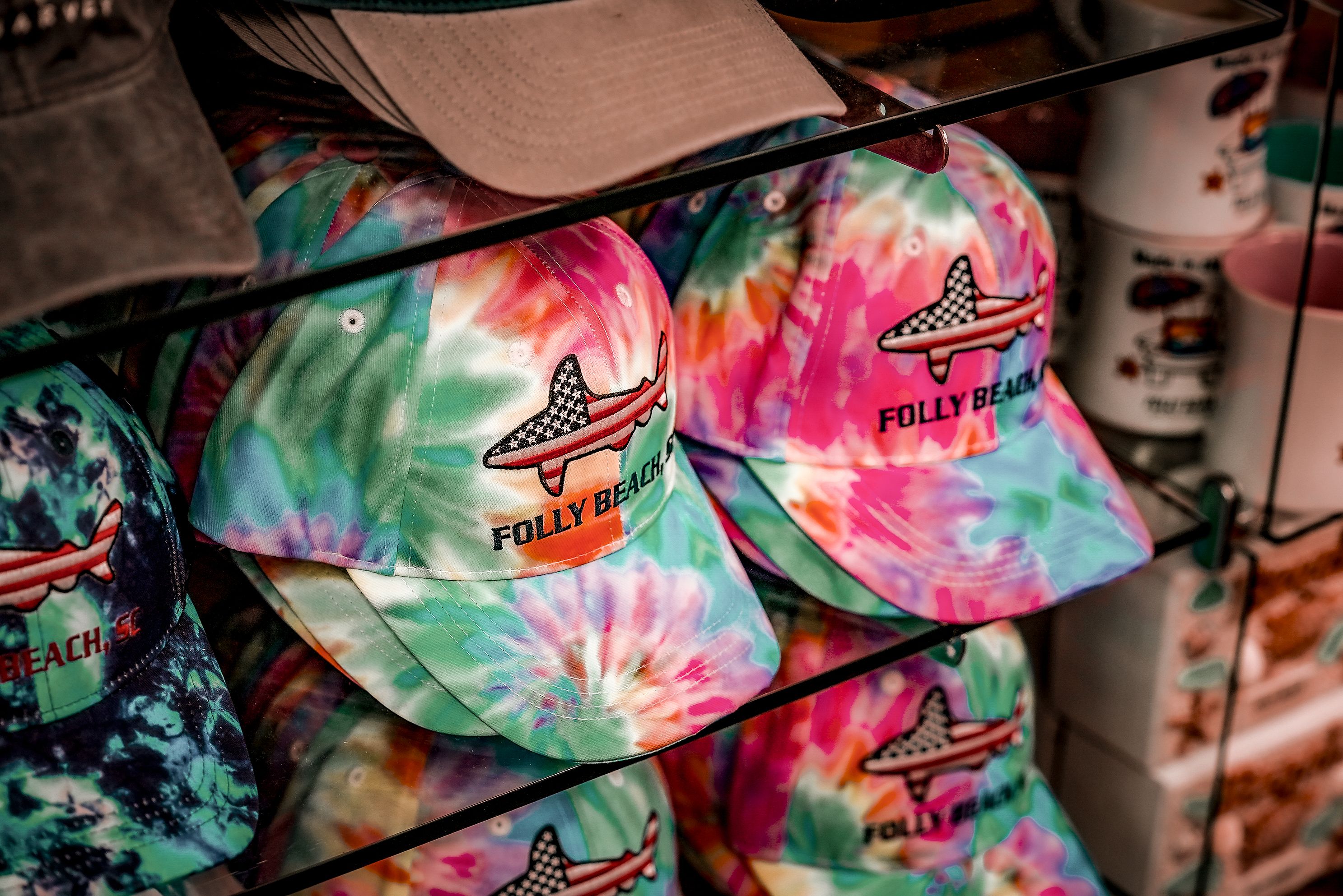 Hats for sale at Folly Beach