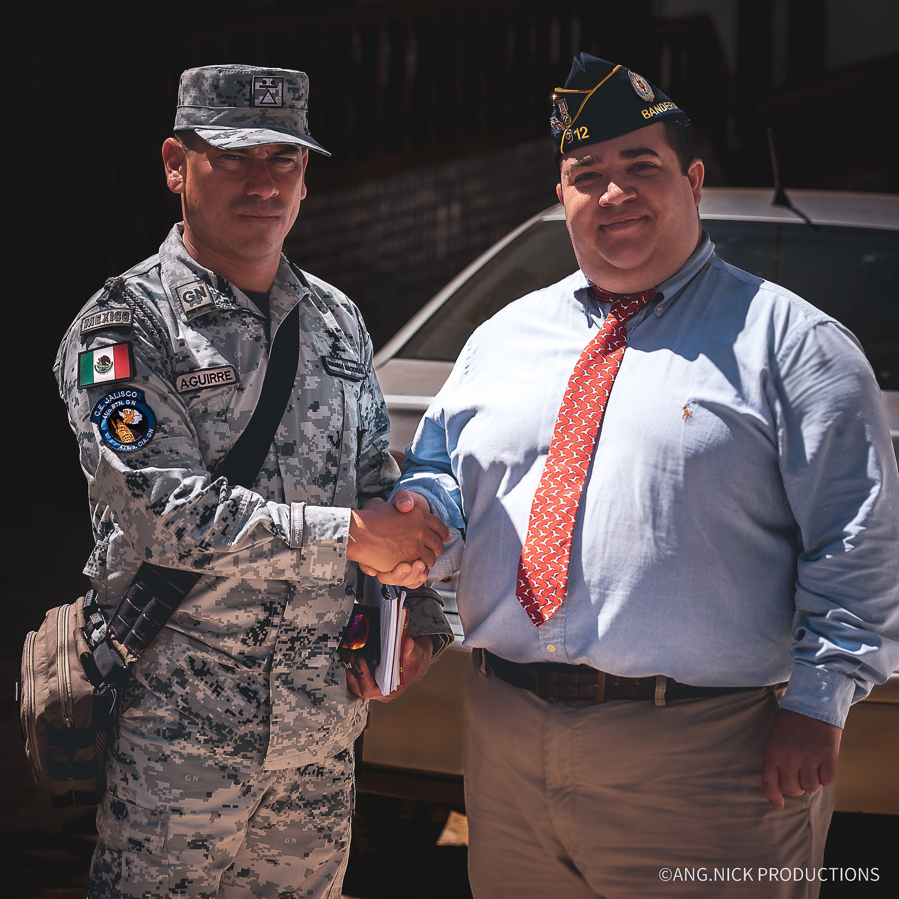 American Legion President with Mexican military commander