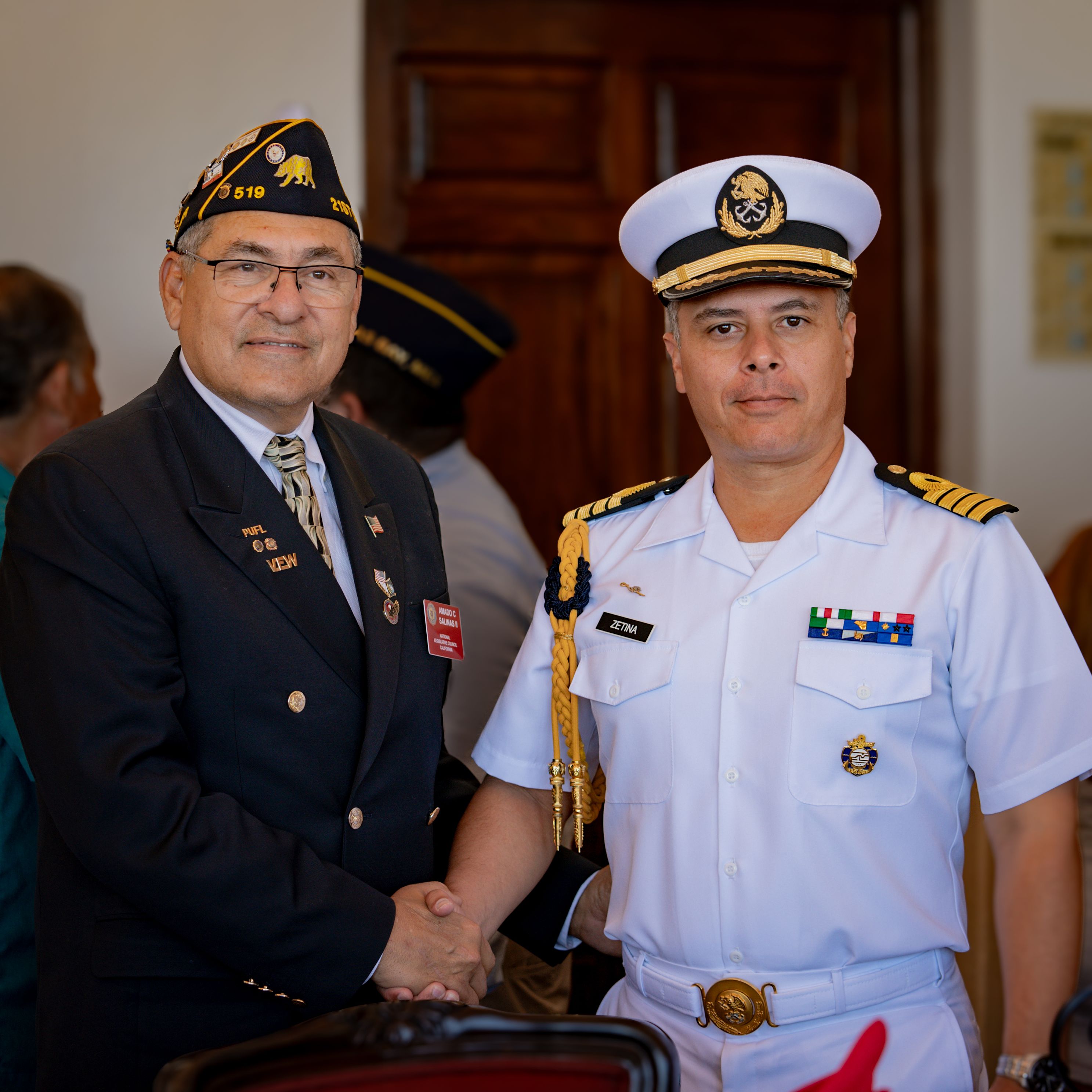 Military commander meeting with high ranking American Legion Member in Mexico