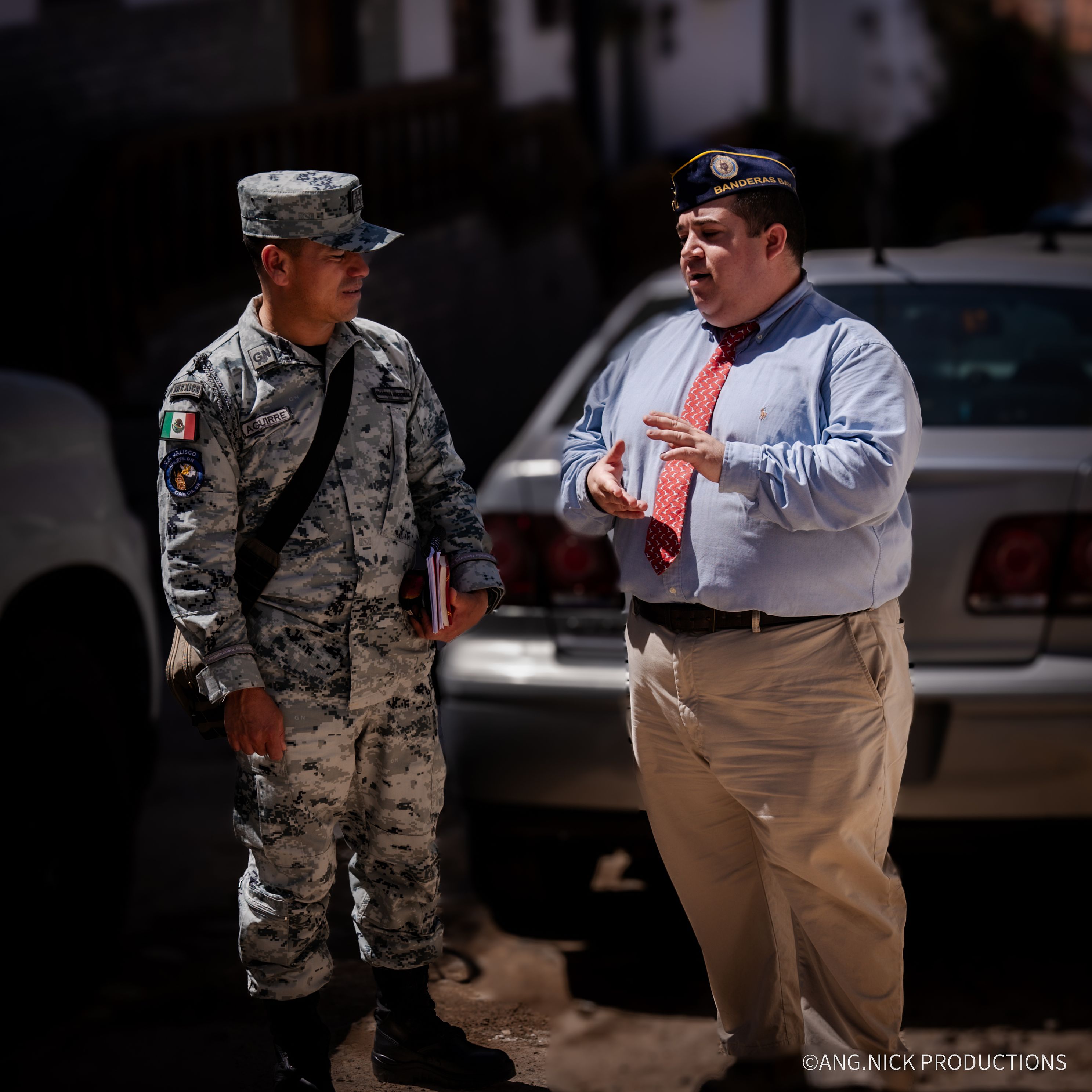 American Legion President with Mexican military commander