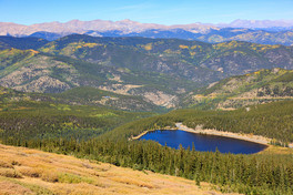 A glorious view of Echo lake from the upper mouintains