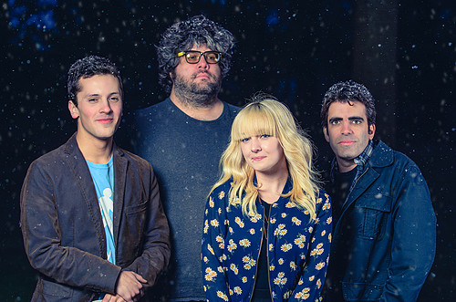 Band photo standing in Stow OH snow storm