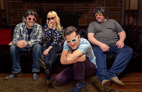 Music photography featuring Akron band laughing