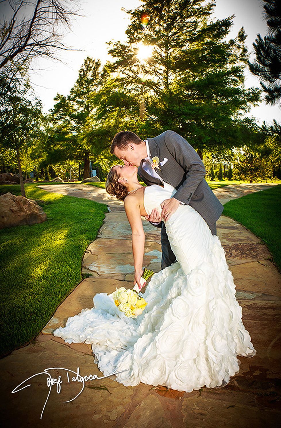 Oklahoma Bride and groom wedding formal portrait - Cole's Garden Oklahoma