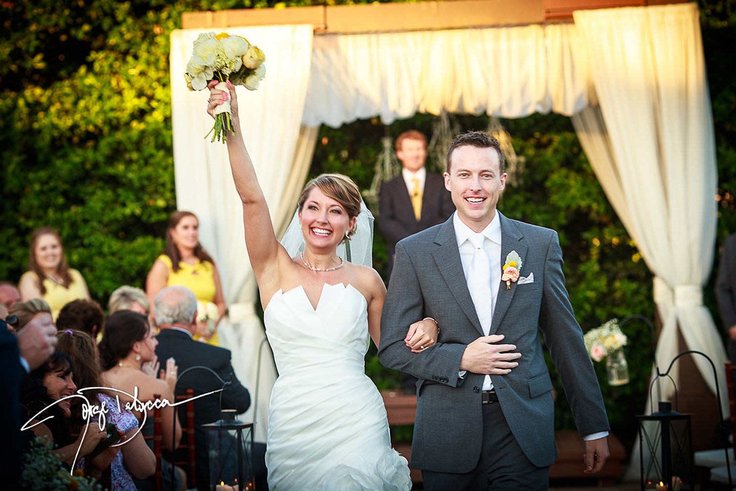 Oklahoma Bride and Groom exiting the wedding ceremony - Cole's Garden Oklahoma