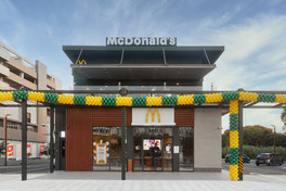 Modern McDonald’s restaurant exterior photographed in Thessaloniki, Greece