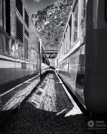 Train at the Cog Railway to Pikes Peak in monochromeEditjpg