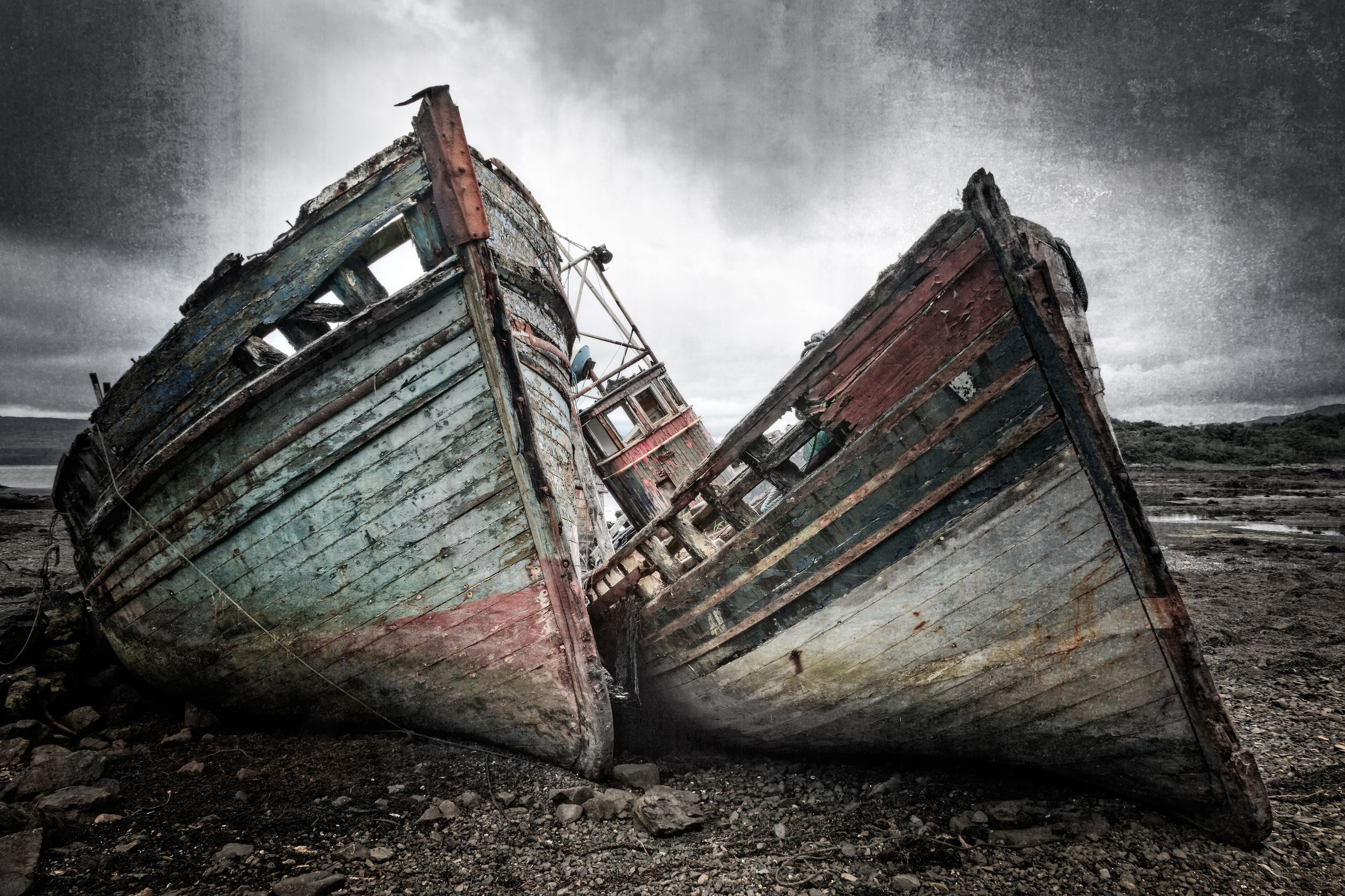 Salen Boat Wrecks Isle of Mull Scotland