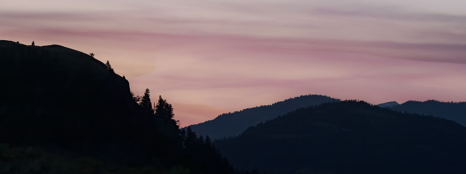 Sun Setting Behind Lamar Valley Hills