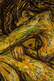 Close-up of colorful abstract painting