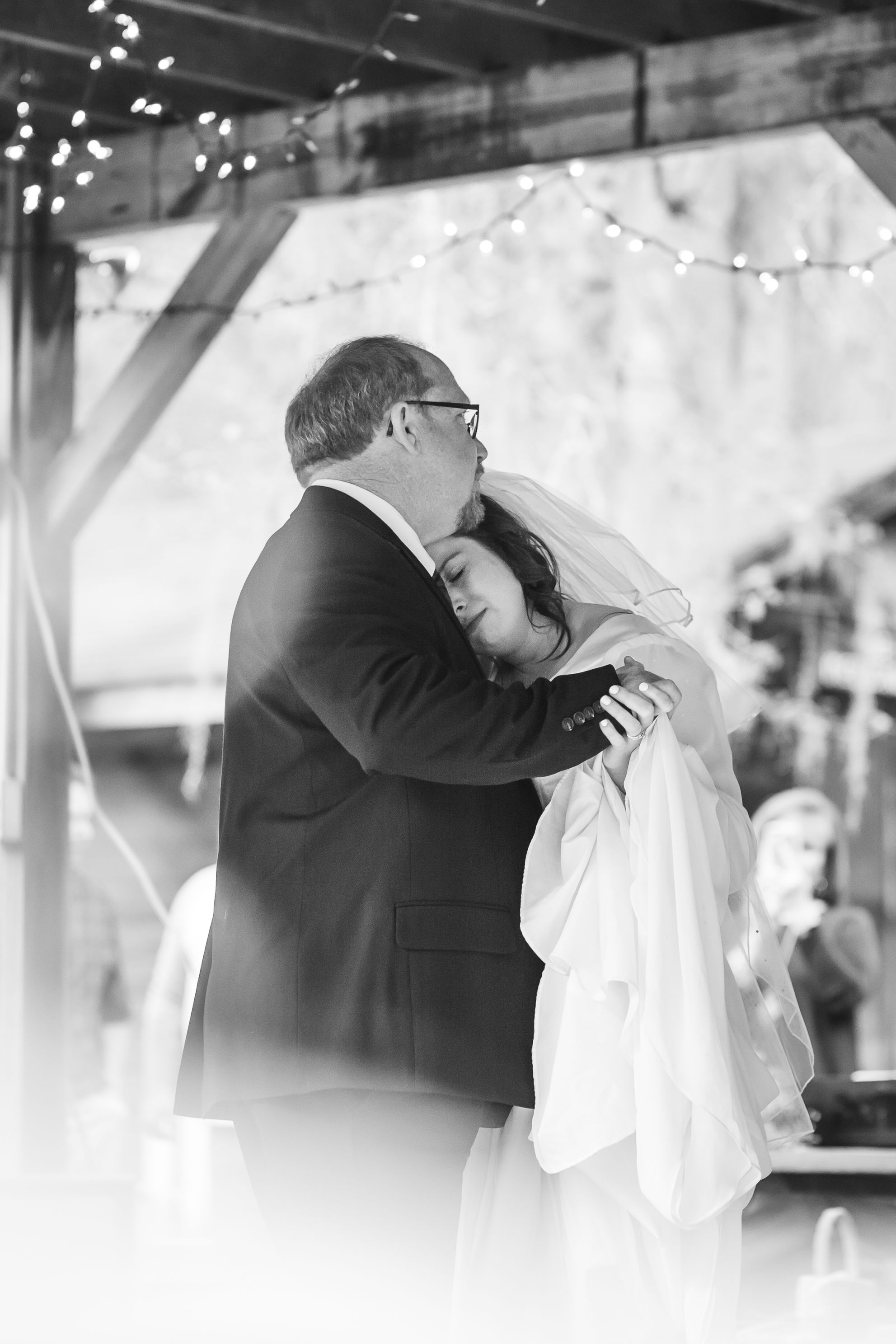 father daughter dance black and white photo