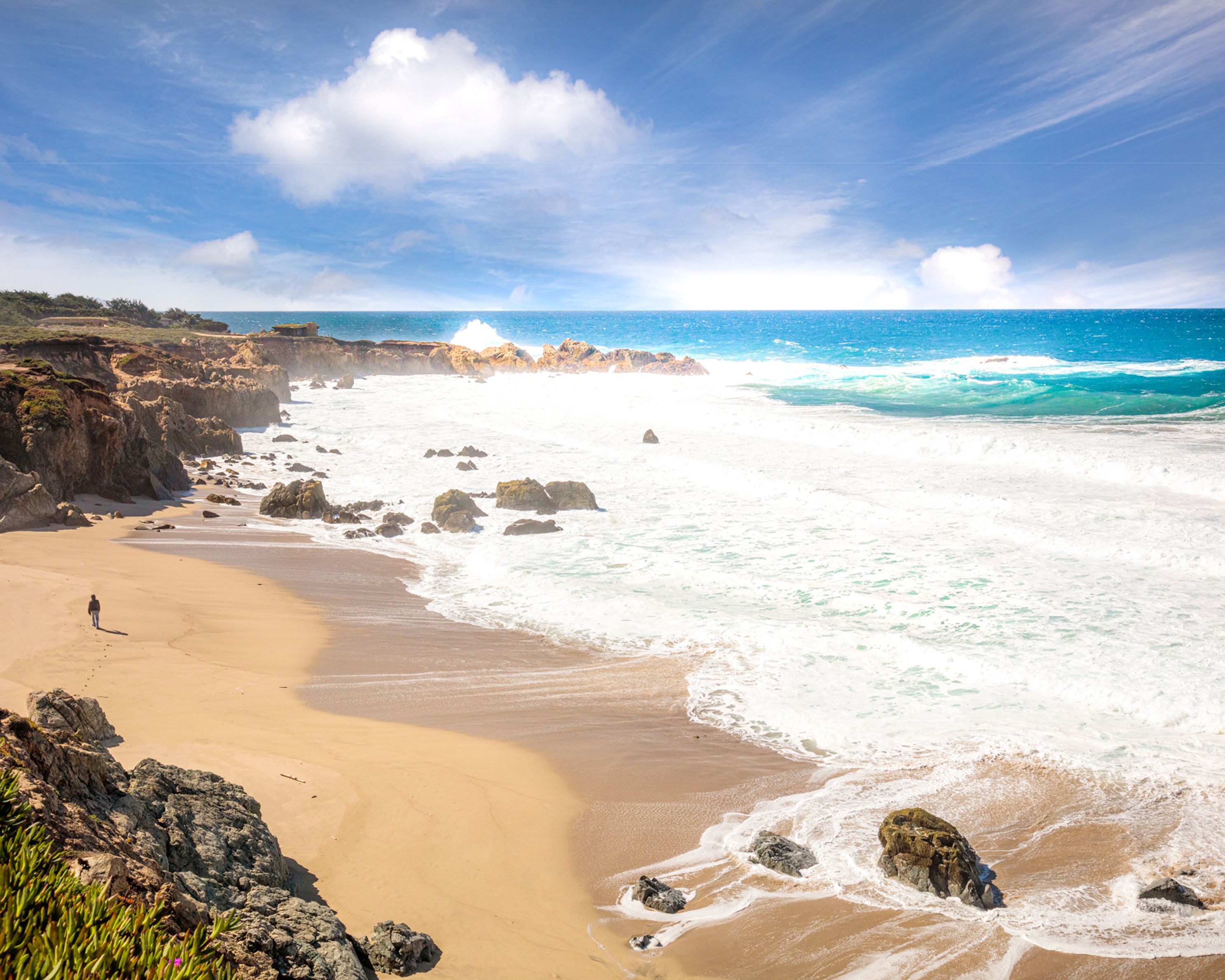 Footsteps in Sand Big Sur, California, Central Coast landscape art photo, Tim Truby, wall art