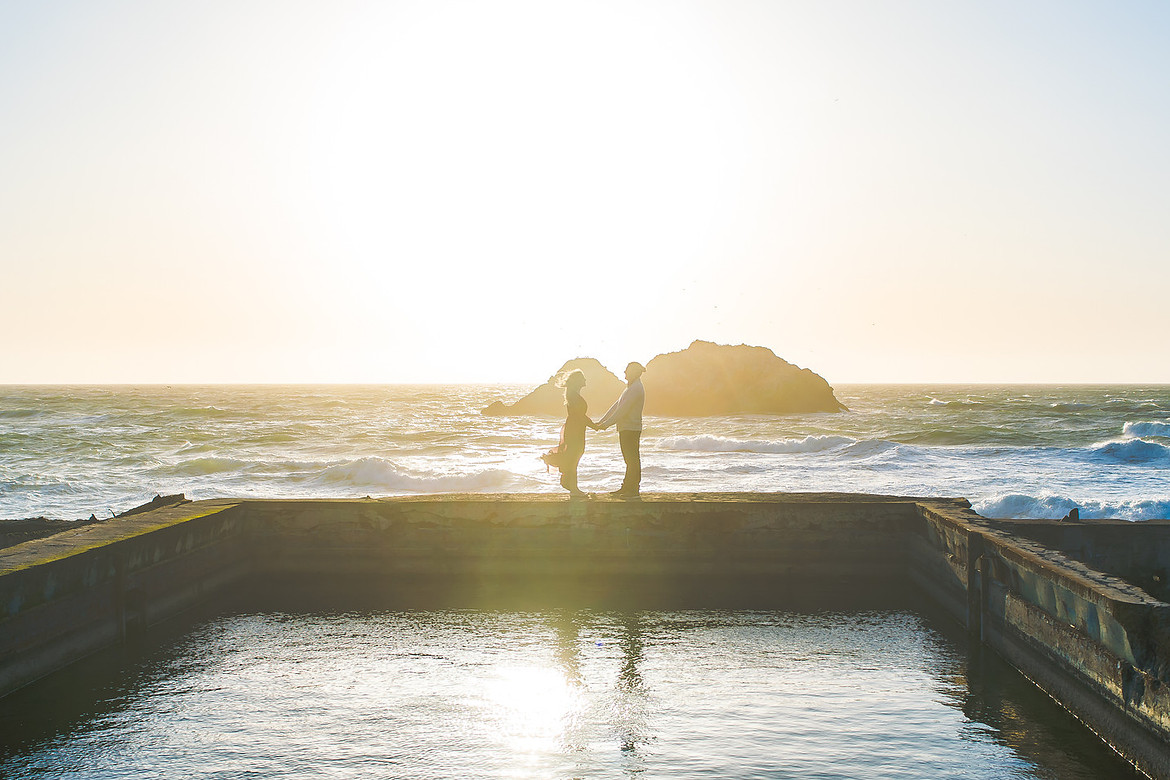 Sutro baths engagement shoot, shot by Bay Area wedding photographer ShootAnyAngle.com