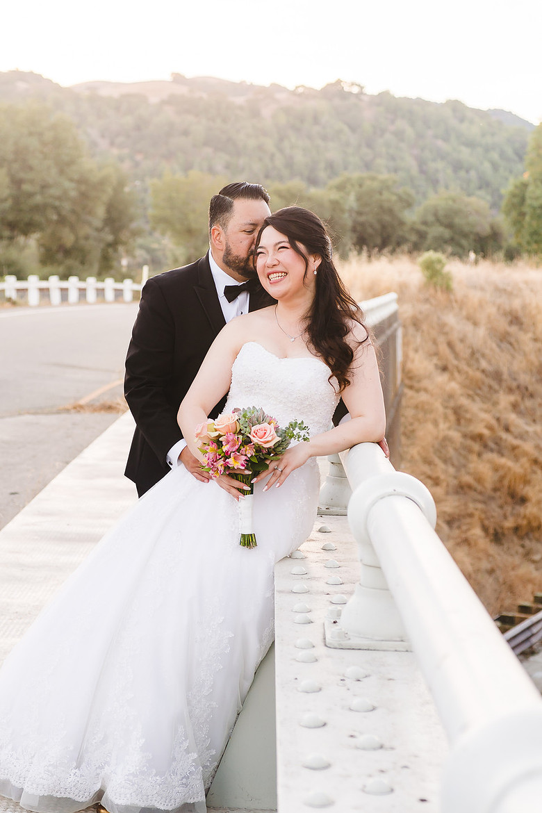 Wedding couple at Sunol Casa Bella.  Shot by ShootAnyAngle.com