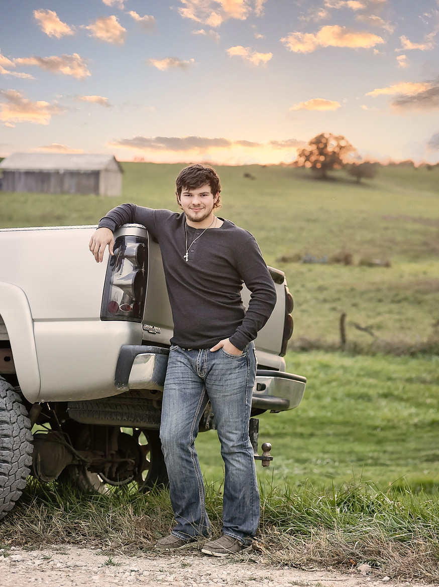 Senior boy taken with his truck by Memories for Life Photography, LLC.