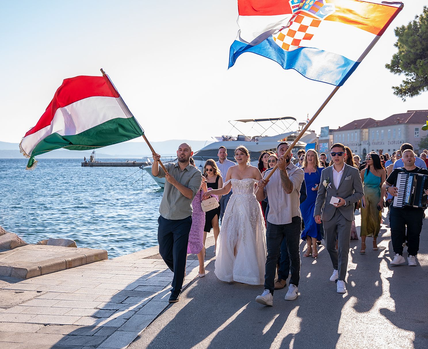 Croatian wedding party with flags.jpg