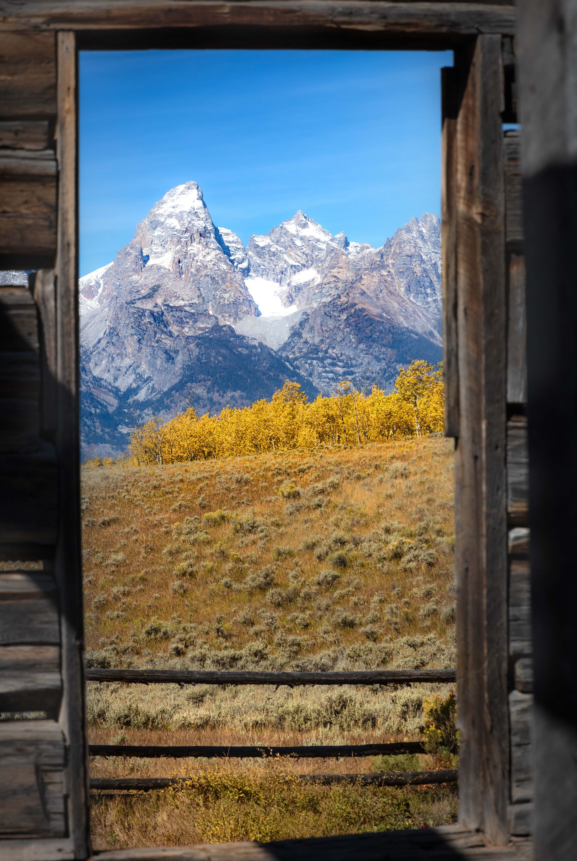 Window on the Eternal, Grand Teton, Wyoming,  fall, landscape photo art, Truby