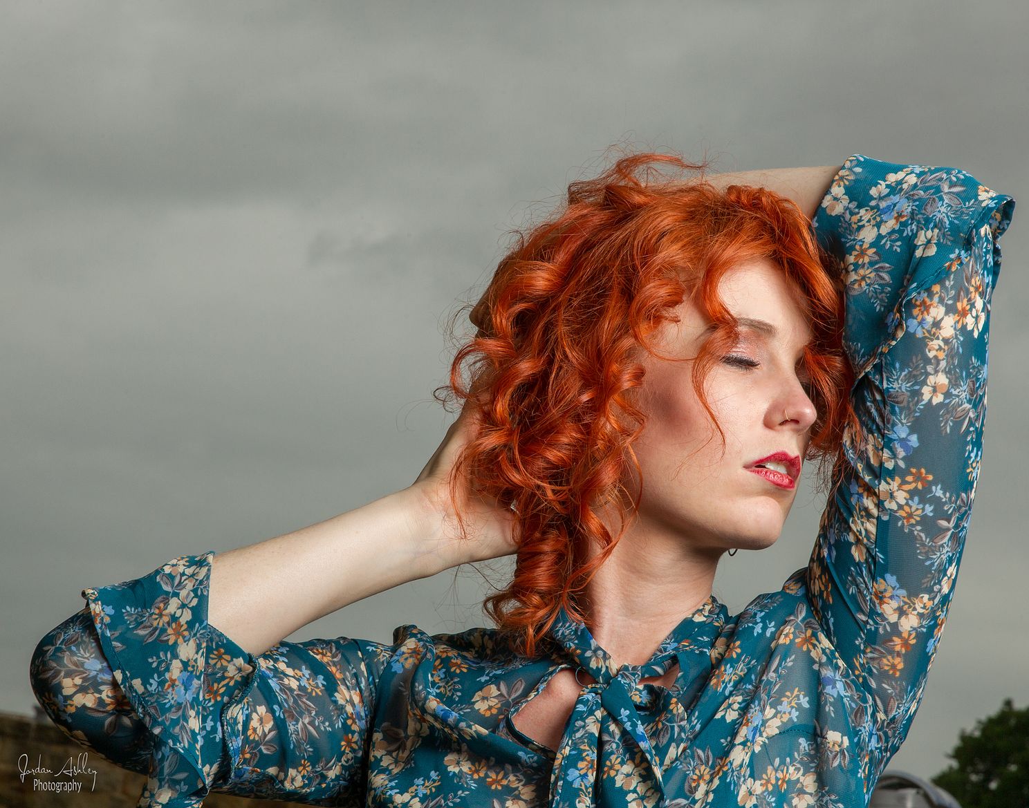 portrait of red haired model in Austin, TX
