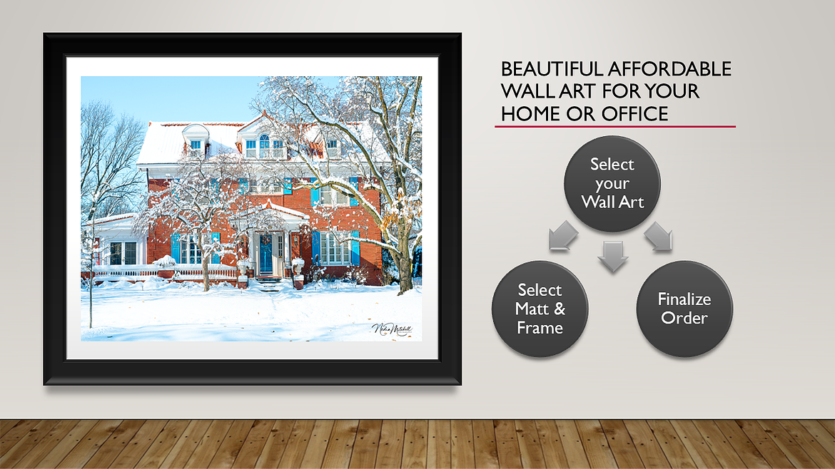 Red House Snow in Black Frame Feb  png