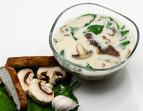 food photography by Mara Robinson Akron OH photographer featuring Mushroom Florentine Soup