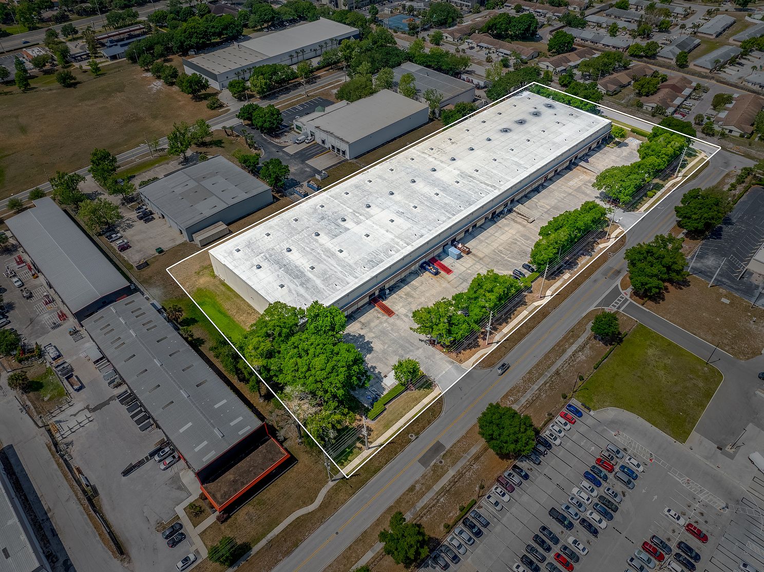 Commercial Real Estate - Aerial/Drone photo property highlight of industrial property