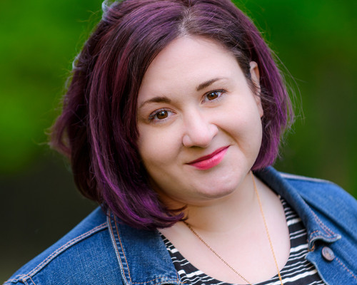 Portrait photography of a beautiful woman with purple hair in Akron OH