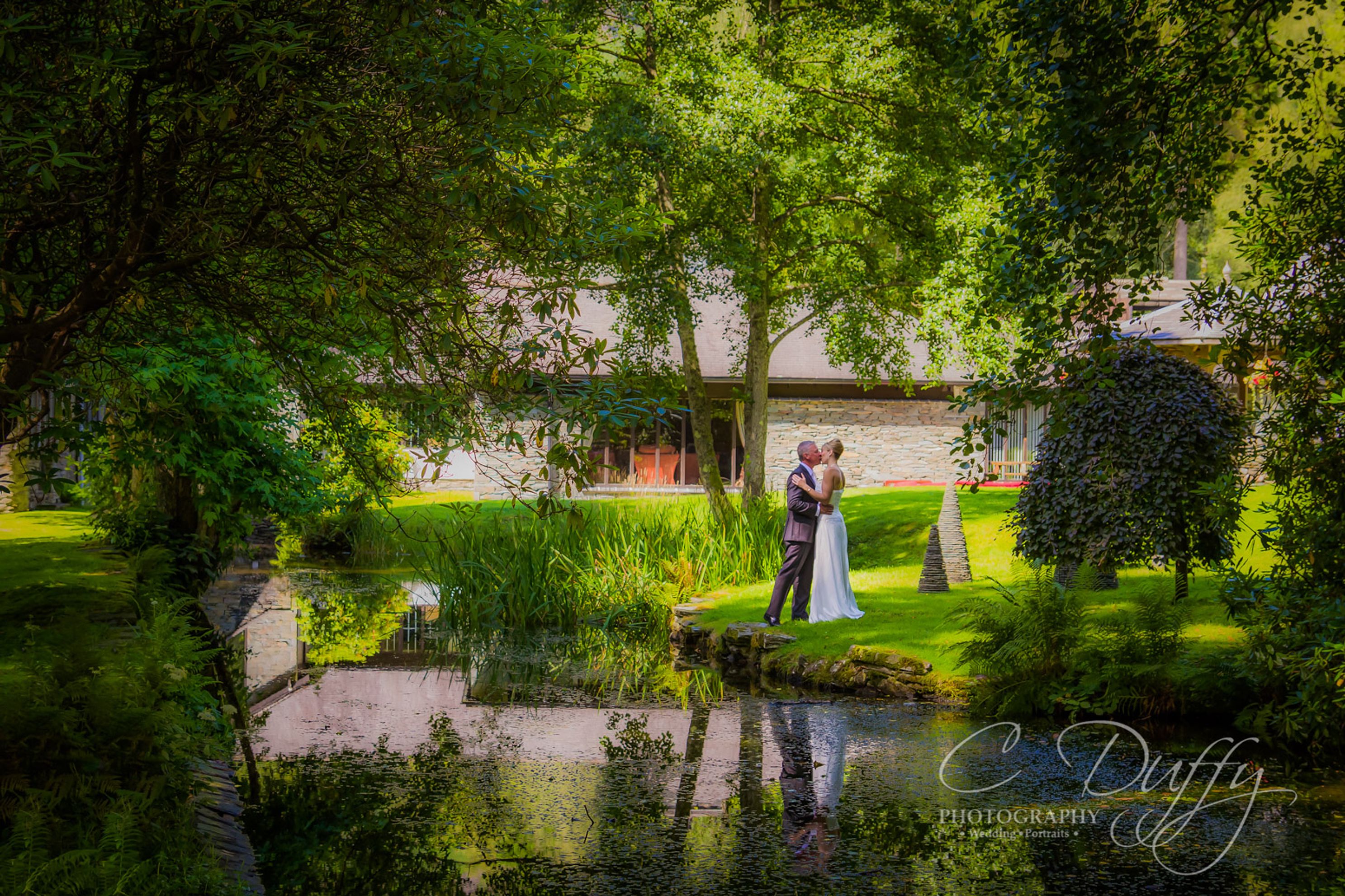 Beautiful bride and groom portrait captured by Lake District Wedding Photographer