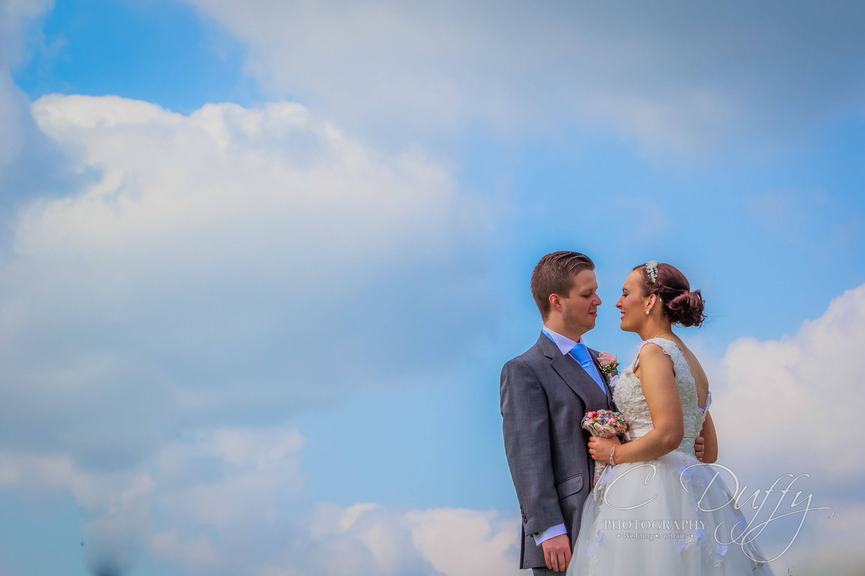 Bride and groom portrait at The Stables captured by Bury Wedding Photographer