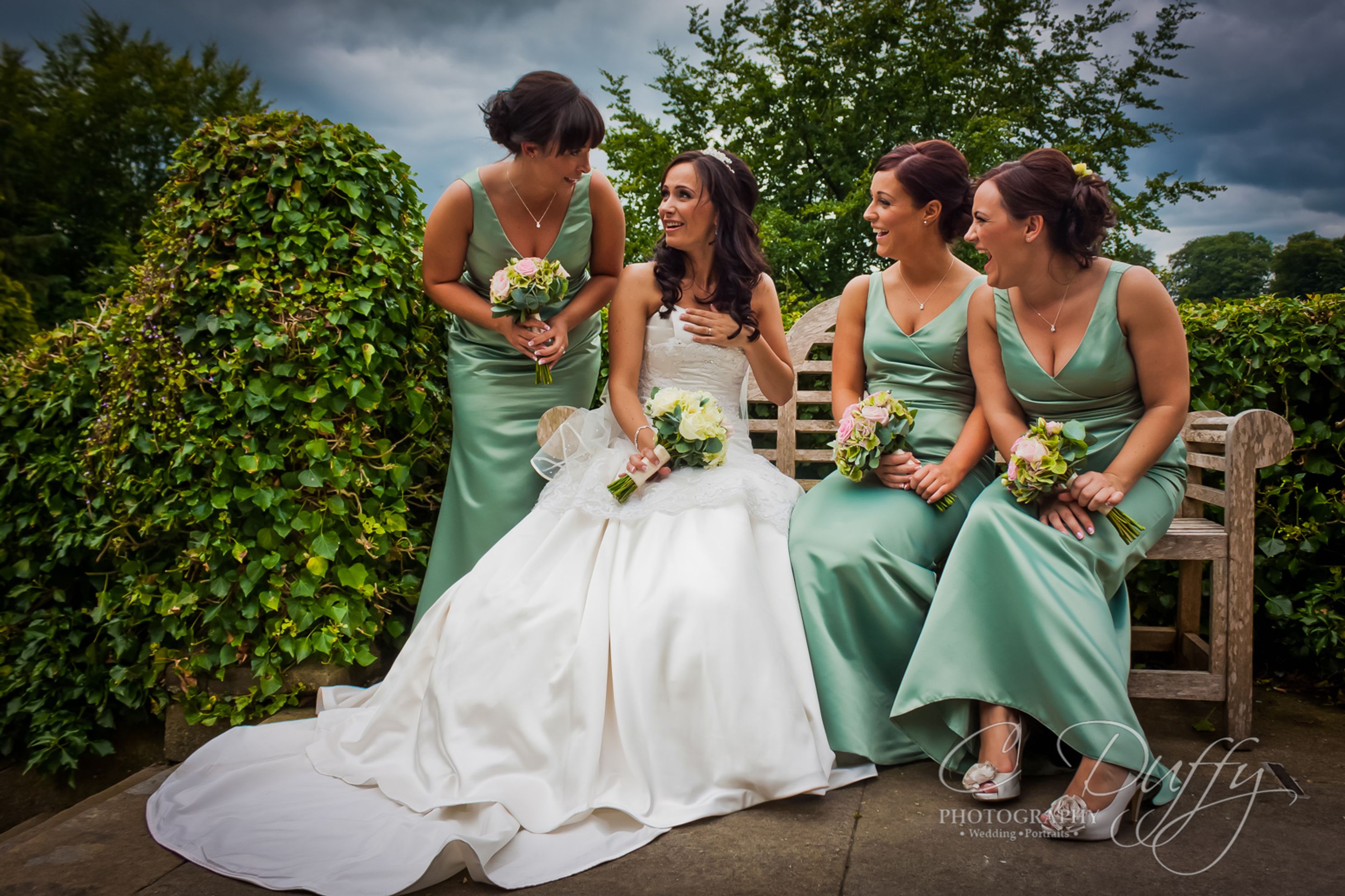 Girl squad by Mitton Hall wedding photographer