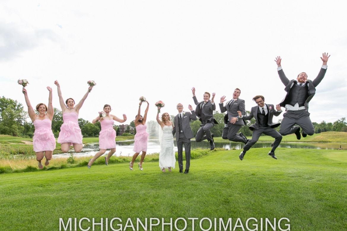 Northville Wedding Photo Jumping in the Air