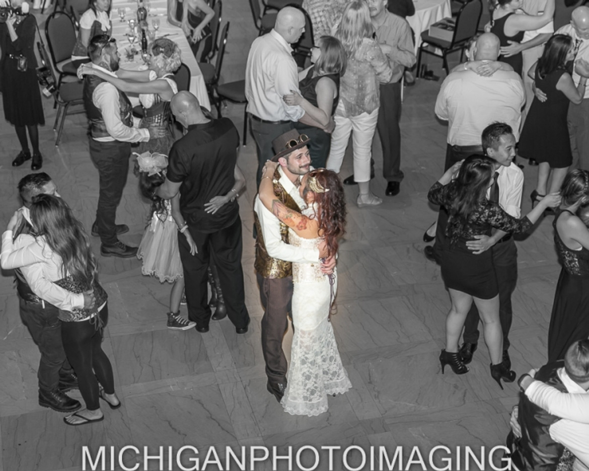 Color with Black and White Wedding Dance