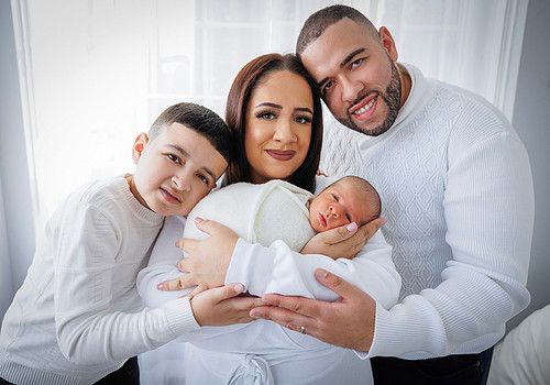 Bronx Maternity and Newborn Picture with entire family dressed in white at ©Richard Rosario Photography.jpg
