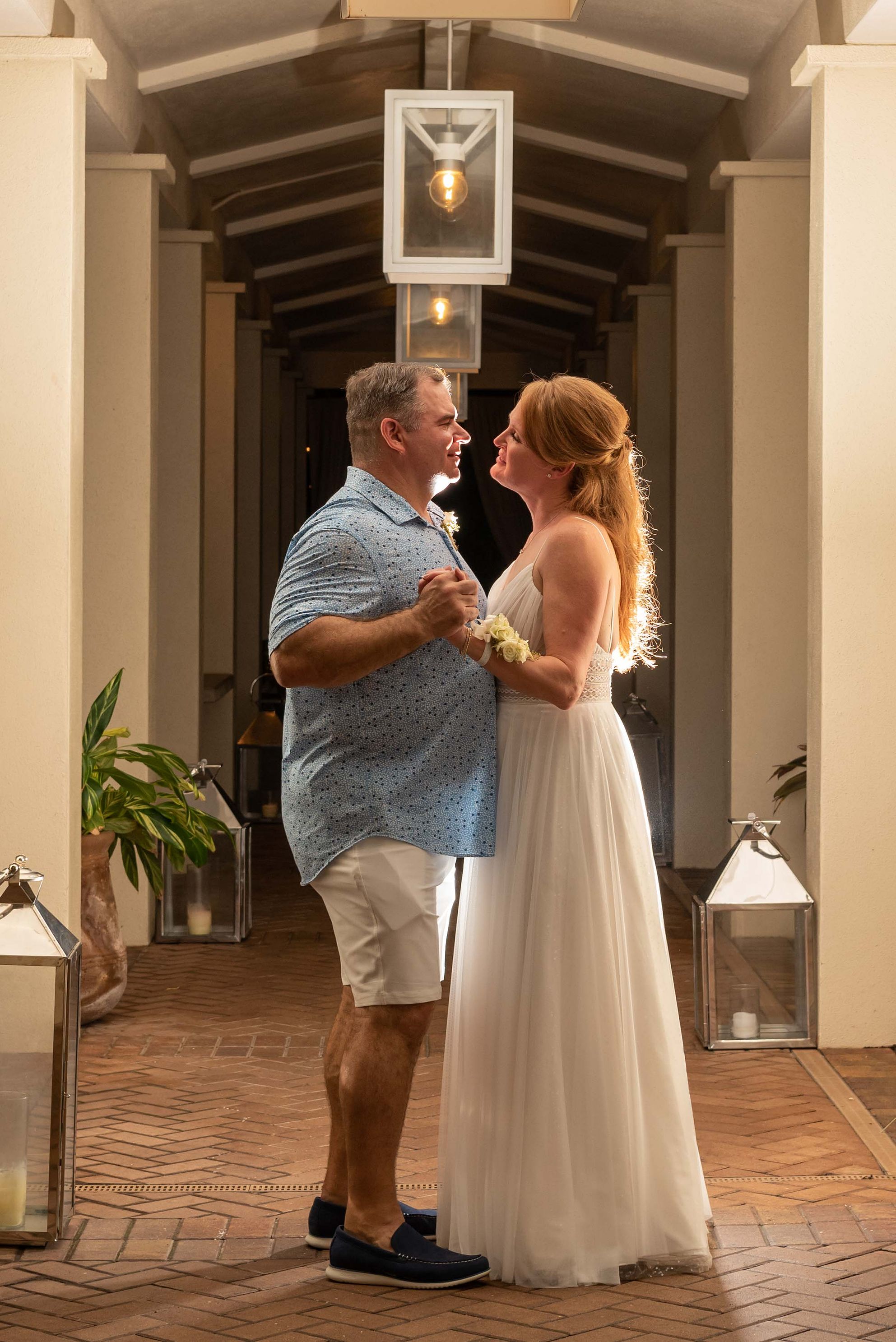 Naples fl wedding photography at LaPlaya Beach Resort of couple dancing after dark