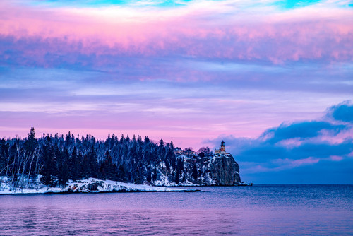 Pink Rock  A New Years Eve sunset at Split Rock Lighthousejpg
