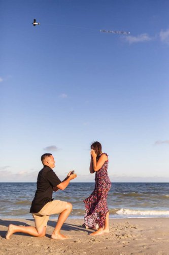 proposal myrtle beach sc plane sky ocean