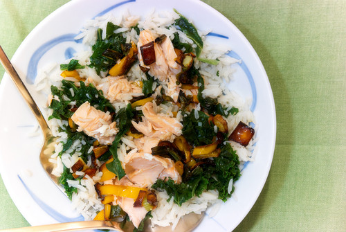 Rice and Salmon and Kale