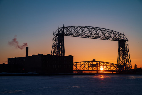 Still Smoke  A cold sunrise in Duluth MNjpg
