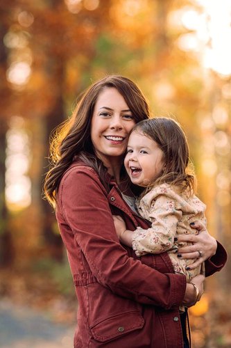 mother and daughter photo in Raleigh park