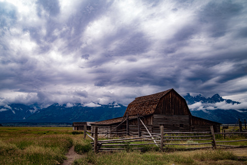 Cloudy Barn  The Moulton Barn in Grand Teton National Park in Wyomingjpg