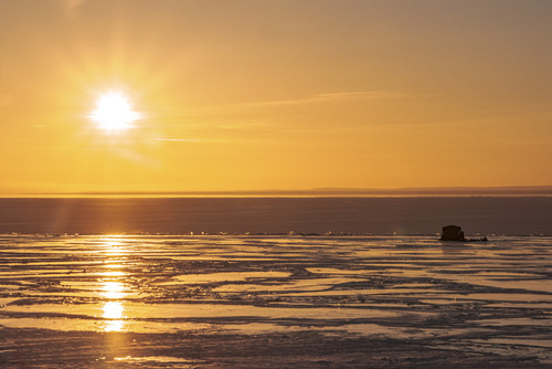 Cold Dedication  A dedicated ice fisherman on Lake Superiorjpg