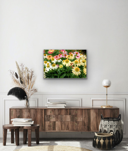 Neutral Room with Floral Art Photo